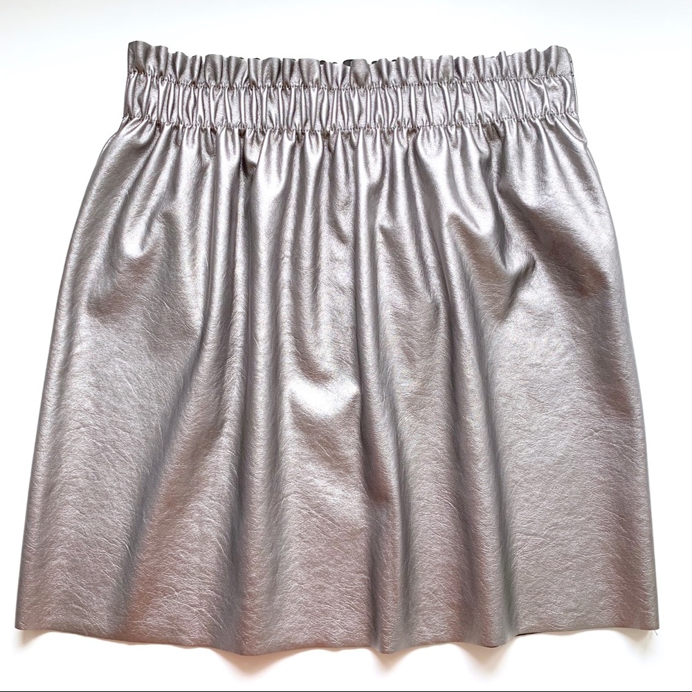 Metallic Skirt with Elastic Waist
